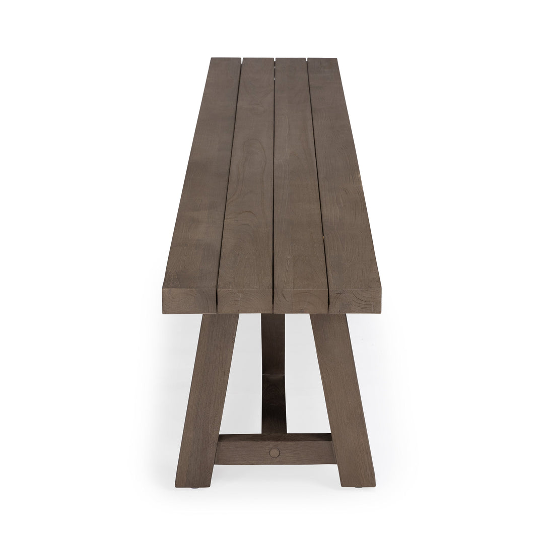 Palermo Trestle Teak Reclaimed Outdoor Backless Bench 114"
