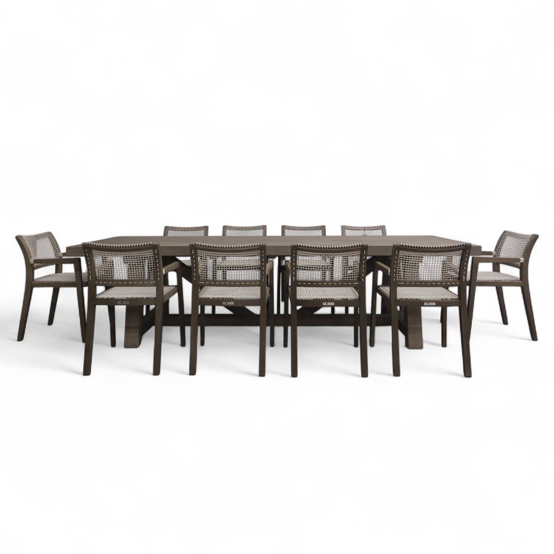 Palermo 118" Table w/ Palo Reclaimed Arm Chairs