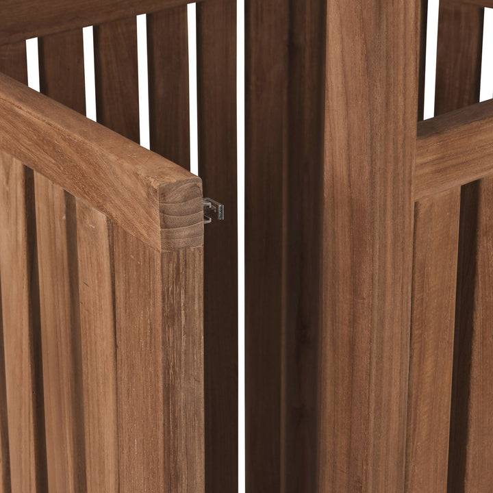 Teak Outdoor Trash Container