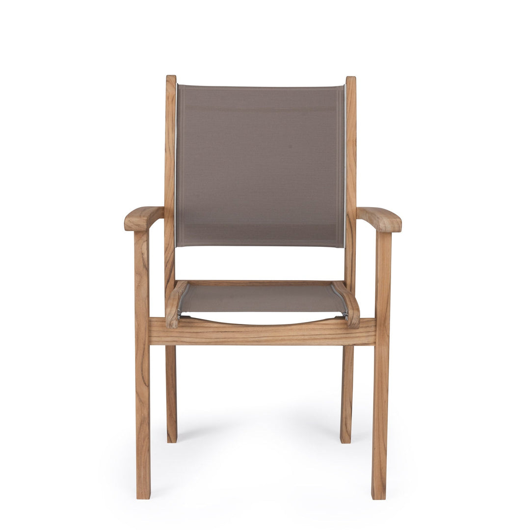 Santorini Teak Stacking Outdoor Dining Chair (Taupe)