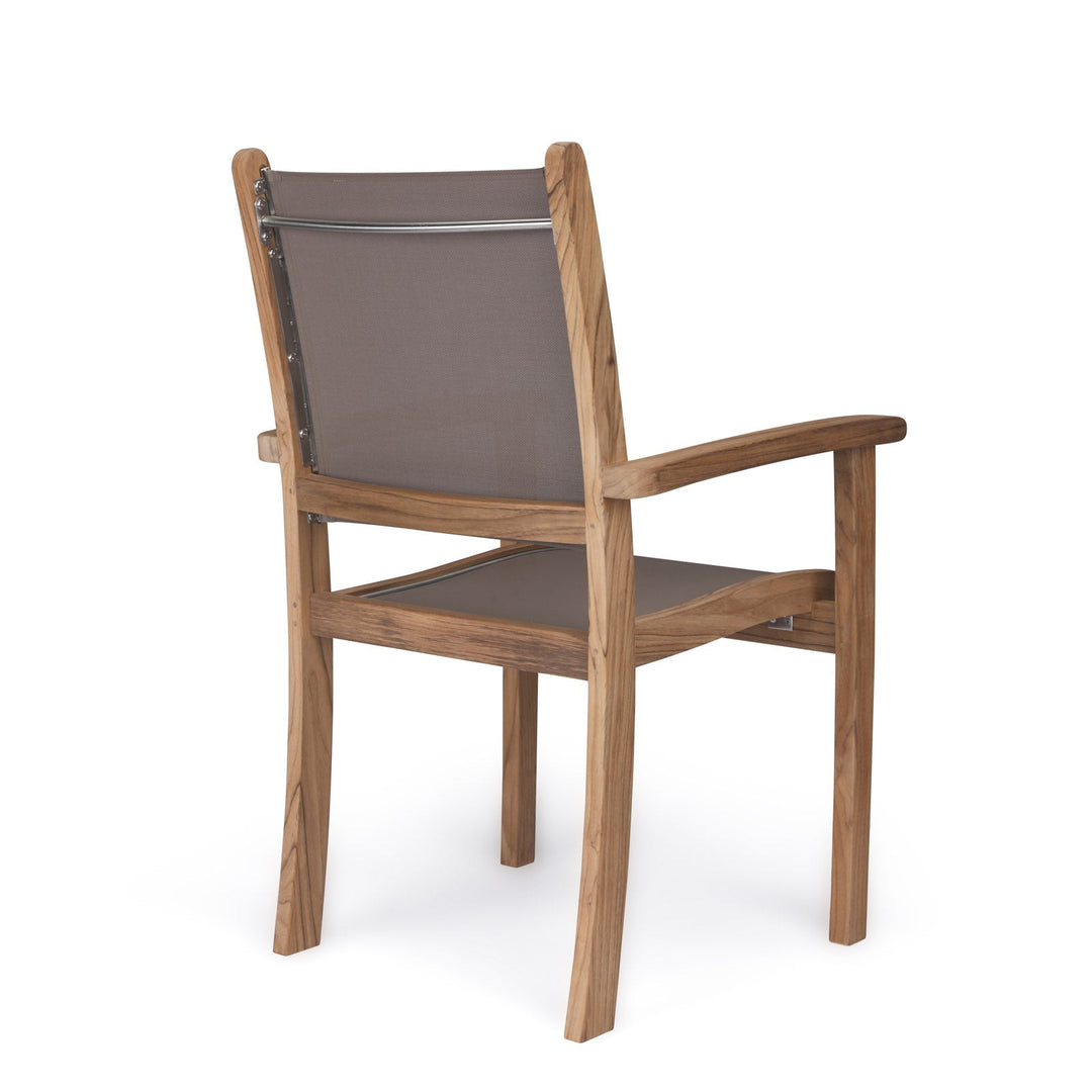 Santorini Teak Stacking Outdoor Dining Chair (Taupe)