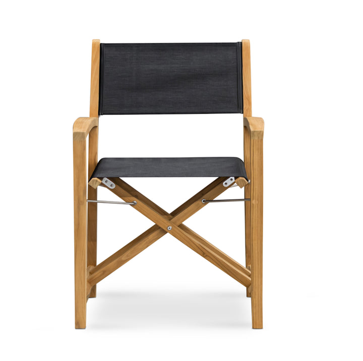 Santorini Teak Outdoor Folding Dining Chair (Black)