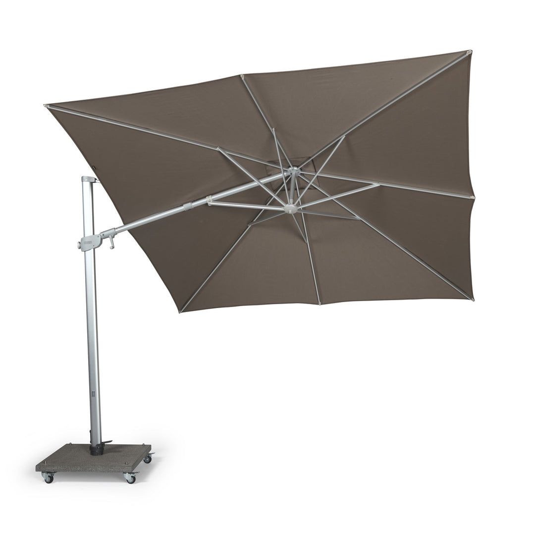 Mauritius Cantilever Umbrella (Taupe Canopy, Silver Anodized Frame)