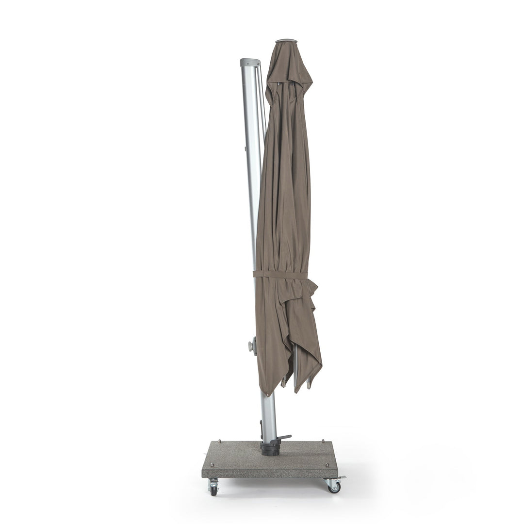 Mauritius Cantilever Umbrella (Taupe Canopy, Silver Anodized Frame)