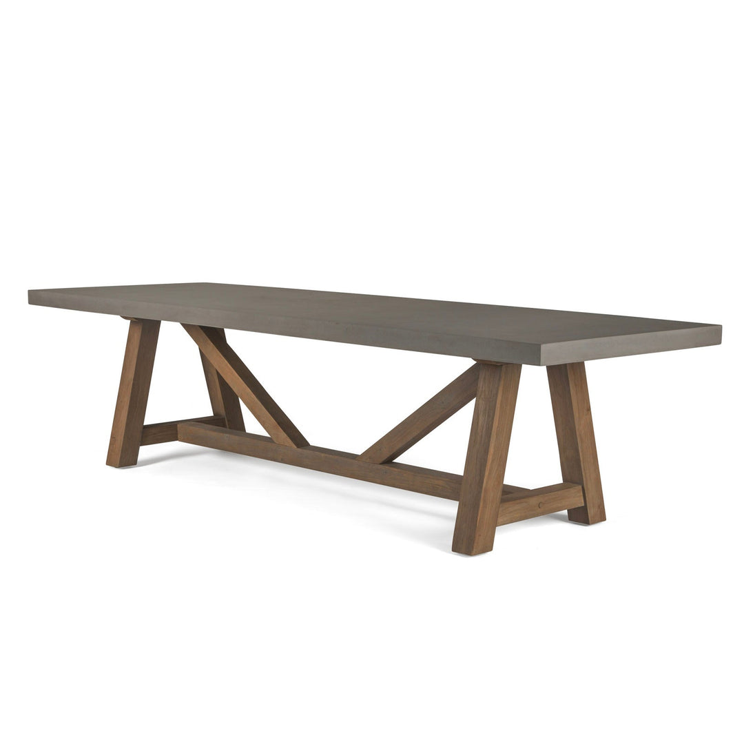 Raw Concrete Trestle Dining Table 98 in. (250 cm)